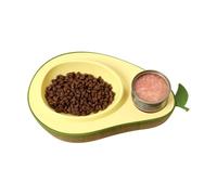 Tazón De Alimentación De Cachorros - De Aguacate De Doble Tazón De Alimentación Lenta | Utensilios De Comida Para Gatos Anti-ascenso | Tazón De Alimentación De Cachorros De Aguacate | Suministro