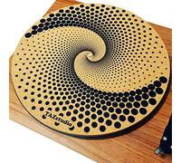 TazStudio Cork Turntable Mat for Better Sound Support on Vinyl LP Record Player - Original Geometric Design Psychedelic Geometric Dot Art (3mm Thick)- m3