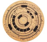 TazStudio Premium slipmat - Cork Turntable Mat [4mm Thick] for Better Sound Support on Vinyl LP Record Player - Cork mat Original Geometric Design Psychedelic Geometric Analog Art-m9