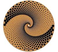 TazStudio Premium slipmat - Cork Turntable Mat for Better Sound Support on Vinyl LP Record Player - Cork mat Original Art Design - Psychedelic Geometric Dots Art (4mm Thick)
