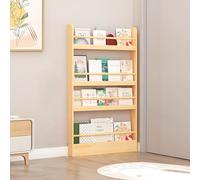 Tazyee Bookshelf, Tall Narrow Book Shelf, Behind Door 3-6 Tier Wall Bookcase for Bedroom, Living Room, Office, Space Saving Organizer for Kids’ Toys and Books Natural 4-shelf/31.5" x 3.9" x 47.2"