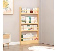 Tazyee Bookshelf, Tall Narrow Book Shelf, Behind Door 3-6 Tier Wall Bookcase for Bedroom, Living Room, Office, Space Saving Organizer for Kids’ Toys and Books Natural 4-shelf/27.6" x 3.9" x 47.2"