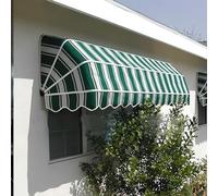 Tazyee French Retractable Awning, Polyester, Green, 120x60cm, Waterproof, Sun Protection, Home Patio Awning, Door Canopy
