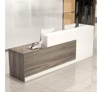 Tazyee L-Shaped Reception Desk with Counter, Lockable Drawers & Storage, Modern Front Desk Reception Counter 47-118 Inch, Office Salon Checkout Receptionist Desk