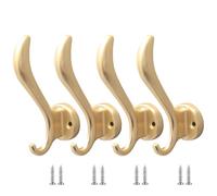 TAZYYZUU 4 Pack Gray Wall Mounted Coat Hook Heavy Duty Zinc Alloy Wardrobe Hanger Suitable for Bathroom Bedroom Kitchen Behind The Door(Copper Wire Drawing)
