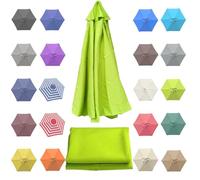 TAZYYZUU 6 Ribs Patio Umbrella Replacement Canopy 6.5ft 8ft 9ft 10f Market Umbrella Top Replacement Fabric, Anti-UV Outdoor Yard Parasol Replacement Cloth(Green,2m(6.5ft))