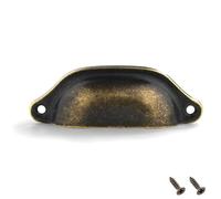 TAZYYZUU Cabinet Knobs 12 Pcs Gold Shell Shaped Drawer Pulls Handles 3.9 Inch 100 mm Antique Dressing Table Suitable for Cabinets Wardrobe Doors Bathroom Furniture Hardware(Bronze)