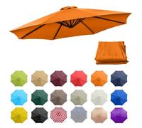 TAZYYZUU Market Umbrella Canopy 7.5ft 9ft 8 Ribs Patio Umbrella Top Replacement Cover, Heavy-Duty Polyester Fabric Outdoor Yard Sand Umbrella Cloth(Orange,2m(6.5ft))