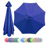 TAZYYZUU Outdoor Umbrella Canopy, 9ft/10ft Anti-UV Market Table Umbrella Top Cover, 8 Ribs Red Umbrella Replacement Cloth For Gazebo Yard Patio(Ocean Blue,2.7m(9ft))