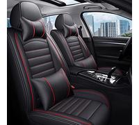 TAZYYZUU Waterproof Car Seat Cover Full Coverage PU Leather For KIA For Sportage For Ceed For Rio For Niro For Stinger For Optima For Soul For Forte(Black Red 5 Seat,A)