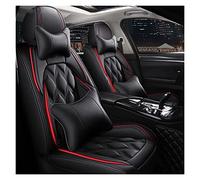 TAZYYZUU Waterproof Car Seat Cover Full Set Leather Covers For Citroen All Models For C4- For Aircross For Picasso C5 C2 C6 C4 For C-elysee For C-triomphe(Black Red Line,Luxury)