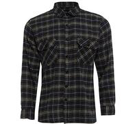 TB Clothing Mens Work Shirts Brushed Cotton Lumberjack Flannel Long Sleeve Check Shirt Woven Material 5XL Dark Grey (5XL, Design 4)