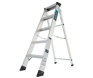TB Davies 1200-025 Heavy-Duty Swingback Step Ladder, 5 Tread, Aluminium, 150kg Work Load, EN131 Professional