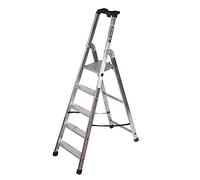 TB Davies 1202-025 Heavy-Duty Platform Step Ladder, 5 Tread, Platform Height 1.1m, Aluminium, 150kg Work Load, EN131 Professional
