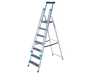 TB Davies 1203-007 Trade Premier XL Step Ladders, 7 Tread, Platform Height 1.5m, Aluminium, Twin Handrails, 10kg Tool Tray, 150kg Work Load, EN131