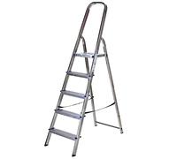 TB Davies 1212-005 Light Duty Step Ladder, 5 Tread, Platform Height 1.1m, Aluminum, 150kg Work Load, EN131