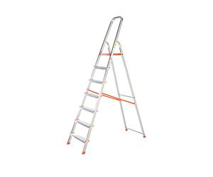 TB Davies 1212-007 Light Duty Step Ladder, 7 Tread, Platform Height 1.5m, Aluminum, 150kg Work Load, EN131