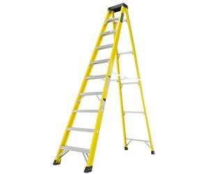 TB Davies 1235-010 Trade Electrician Swingback Step Ladders, 10 Tread, GRP Fibreglass, Built-in Tool Tray, 150kg Work Load, EN131
