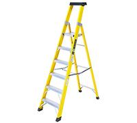 TB Davies 1236-006 Trade Electrician Platform Step Ladders, 6 Tread, Platform Height 1.4m, GRP Fibreglass, Built-in Tool Tray, 150kg Work Load, EN131