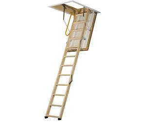 TB Davies 1530-010 LuxFold 3-section Wooden Loft Ladder with Hatch, 87mm Insulation, 0.59 W/m2oC, Max. Floor2Ceiling 2.8m (9.18ft), EN14975