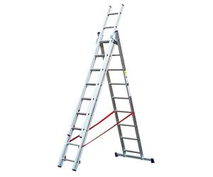 TB Davies 2.6m/8.53ft STILO 3 Section Combination Ladders, Staircase Ladder, Extension Ladder, Extended A Frame Ladder In One, Extended Length 5.94m/19.48ft