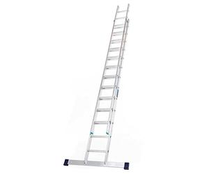 TB Davies 6.0m/19.7ft, TASKMASTER 2 Section Extension Ladders, Aluminium Stabiliser Bar, Comfort D-Shaped Rungs, Reach Height 6.5m/21.2ft, EN131 Professional