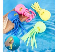 TB® Soft Silicone Octopus Water Balls, Set of 4, Rubber Kids’ Bath Toys, Sensory Stress Relief Pool Toys for Kids, Cute Goodie Bag Fillers for Boys and Girls, Yellow, Pink, Blue and Green