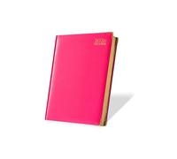 TB1 2026 A4 Day a Page Diary - Pink Hardback Daily Planner with UK Holidays, Notes & Timetables | Large Academic Organiser for Students, Teachers, Office & Personal Use