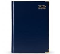 TB1 2026 A5 Day a Page Diary - Blue Hardback Daily Planner with UK Holidays, Notes & Timetables | Compact Academic Organiser for Students, Teachers, Office & Personal Use