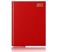 TB1 2027 A4 Week to View Red Hardback Diary
