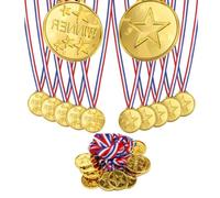 TB1 36 Gold Winner Medals with Ribbons | Plastic Medals for Kids Sports Day, Classroom Rewards, Party Games & Competitions | Fun Prizes for Children’s Events & School Activities