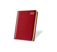 TB1 A4 Day a Page Diary 2026 - Red Hardback Daily Planner with UK Holidays, Notes, Contacts & Global Info | Large A4 Organizer for Students, Teachers & Professionals - One Page Per Day