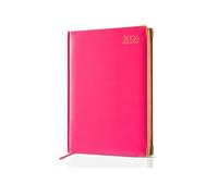 TB1 A4 Week to View Diary 2026 - Pink Hardback Weekly Planner with UK Holidays, Notes & International Info | Large Academic Organizer for Teachers, Students & Office Use
