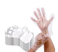 TB1 Products 100-Pack Clear Disposable Poly Gloves - Food-Grade, One-Size-Fits-Most Gloves for Cooking, Cleaning, and Food Handling - Lightweight & Ambidextrous Design