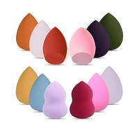 TB1 PRODUCTS 12 Pack Colourful Makeup Sponge Set - Non-Latex Blending Sponges for Foundation, Powder & Cream - Reusable Soft Beauty Applicators for Wet & Dry Use - Mixed Colour Assortment