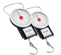 TB1 Products 2 Pack Mechanical Luggage Scale 32kg - Portable Suitcase Weighing Scales with Hook - Travel Weight Checker for Holiday, Baggage, Hand Luggage - No Batteries Needed, Compact & Durable