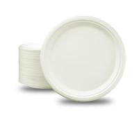 TB1 Products 200 Count 9-Inch Biodegradable Plates - Durable Sugarcane Disposable Dinnerware | Compostable, Eco-Safe Plates for Catering, Parties & Takeout | Freezer & Microwave Ready