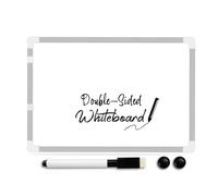 TB1 Products 20x30cm Double-Sided Magnetic Whiteboard - Reversible Mini Dry Wipe Board with 2 Magnets & Eraser | Compact Hanging Memo & Writing Board for Home Office School Kids Learning & Drawing