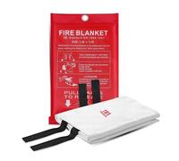 TB1 Products 5 Pack 1m x 1m Fire Blankets | Fiberglass Emergency Fire Suppression Blankets for Kitchen, Home, Car, Garage & Caravan | Heat Resistant Fire Safety Blankets with Wall Mount Pouches