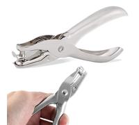 TB1 Products 5-Pack Chrome One Hole Punch | 6mm Handheld Paper Puncher with Waste Catcher | Compact Single Hole Punch for Paper, Tags, Crafts, Scrapbooking, Cards, School & Office Use