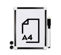 TB1 Products A4 Magnetic Dry Wipe Whiteboard - Pack of 2 | Small Memo Boards with Hanging Strings, 4 Magnets & 2 Erasers | Double Set for Home, School, Office & Kids' Drawing