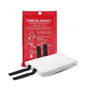 TB1 Products Emergency Fire Blanket Pack of 2 - 1m x 1m Fiberglass Blankets for Kitchen, Home, Car, Garage, Caravan and Camping - Heat Resistant Fire Safety Blankets with Wall Mount Pouches