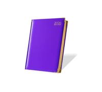TB1 Products Pack of 1 - 2026 A4 Day a Page Diary Purple - Large Daily Hardback Planner with UK Holidays, Notes, Contacts & Global Info - Full Page Per Day Organiser for Office & Study