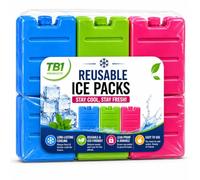 TB1 Products Reusable Ice Packs 12PK, 8cm Freezer Blocks for Cool Bags, Lunch Boxes & Cooler Boxes - Compact Reusable Ice Packs for Camping, Picnics, Beach & Travel