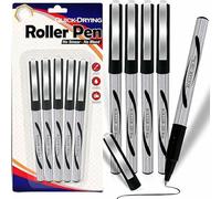TB1 Products Rollerball Pens Black Ink - Pack of 10 Gel Roller Pens, Smooth Writing Quick-Dry No Smear Pens for Office School Exams Journaling, Daily Writing