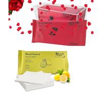 TB1 Rose & Lemon Scented Disposable Towels - 12 Individually Wrapped 25x25cm Refreshing Wet Wipes in 2 Boxes - Hot or Cold Use for Travel, Dining, Hospitality, Events & Everyday Freshness
