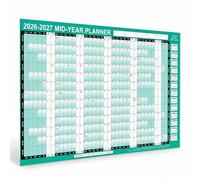 TB1Product 2026-2027 Academic Wall Planner - A1 Large 85cm x 58cm Laminated Dry Wipe Wall Calendar - 13 Month Year Planner Aug 2026-Aug 2027 with Stickers & Dry Wipe Pen - UK Home Office School