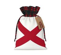 TBABMDPDM Alabama State Flag Print Christmas Santa Sack,linen Gift Bag with Drawstring,for Xmas Party Package Storage