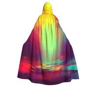TBABMDPDM Dream colorful Print Halloween Hooded Cloak For Men Women Robe Cape Medieval Cosplay Witch Costumes