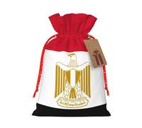 TBABMDPDM Egyptian flag Print Christmas Gifts Bags,Burlap Bags with Drawstring Assorted Sizes for Party Favors